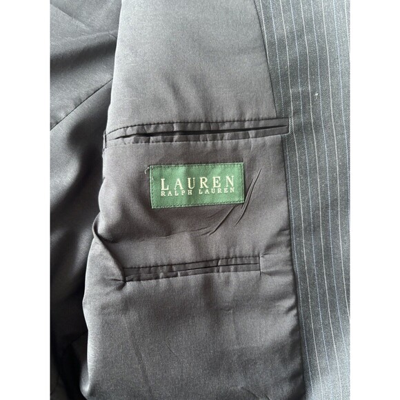 Lauren Ralph Lauren‎ Blazer Mens 48R Gray Blue Striped Wool Sport Coat 2 Button - Picture 7 of 14